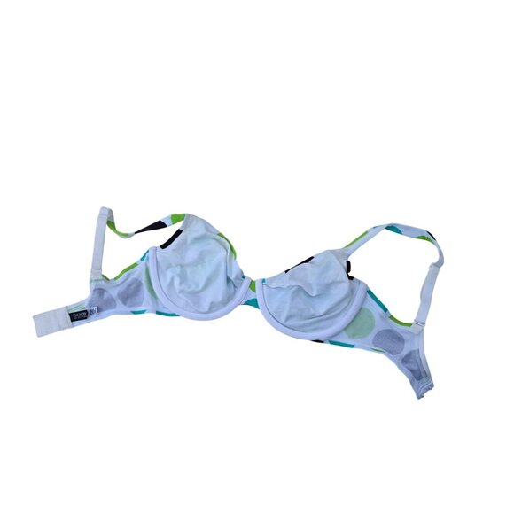 Body By Victoria Underwire Bra 34DD White With Multicolor Polka Dots Adjustable - Picture 2 of 3